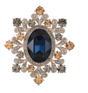 Broche de Aleación con Flores Estilo Palacio, Chapado en Oro, Accesorios de Lujo para Bodas y Eventos Formales - Product Image 1