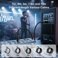 Câble de microphone XLR de longueur personnalisée 1M 2M 3M 7.6M 15M 24Awg, câbles audio XLR pour l'enregistrement, le studio, les enceintes et les systèmes de sonorisation