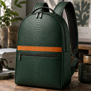 Wholesale Custom Men PU Leather <b>Backpack</b> Embossed Texture Laptop <b>Backpack</b> <b>Large</b> Capacity Business Travel Daypack Casual Outdoor - Product Image 2