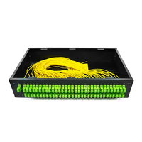 Splitter PLC Serat Optik 1U 19" 1x16/1x32 Panel Patch Rak untuk Pemasangan di Rak Konektor SC/APC 1260-1650nm FTTH DYS