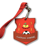 Médailles de réussite d'école de médaille de PVC personnalisées lanières médailles de dynamophilie de médaillon de sport