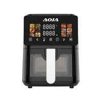 Friteuse à air numérique 4,5 L 1200 W en acier inoxydable avec panier unique et fenêtre de visualisation pour cuisine domestique