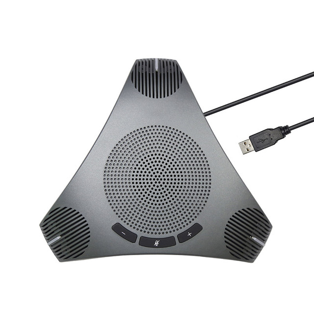Conference Speaker and Microphone, 360 Degree Omnidirectional Microphone USB Speakerphone with USB Hub for Business Conference