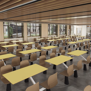 Cantina de lujo ligera de servicio pesado, muebles de patio de comida rápida, restaurante, comedor escolar de 4 plazas, mesas y sillas de comedor - Product Image 2