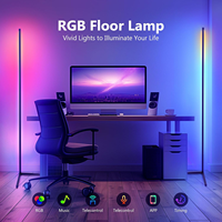 Lampe de sol d'angle LED RGB de 60 pouces, lampe sur pied moderne pour salon, chambre à coucher, salle de jeux