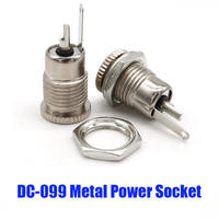 Offre Spéciale DC099 5.5mm X 2.1mm prise d'alimentation cc prise femelle connecteur de montage sur panneau métal DC-099 trou ouvert 11MM