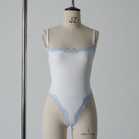 Nouvelle Arrivée 2026 – Body Sexy en Dentelle pour Femme, Bretelles Fines, Motif Pois, Lingerie Teddy en Maille, Coupe Ajustée, Vêtements de Nuit OEM