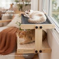 Lit pour chat à 2 niveaux pour fenêtre, griffoir pour chat, nid pour toutes les saisons