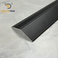 DECORTTRIM Profilé d'angle intérieur en aluminium en forme de V, anodisé noir, hauteur 15 mm, pour bordure de carrelage mural et de sol