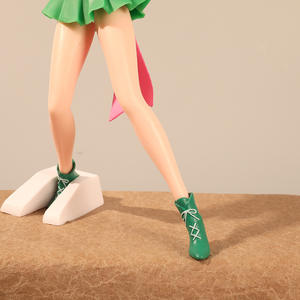 ฟิกเกอร์อนิเมะเซเลอร์มูน ซีเลอร์จูปิเตอร์ มาโกโตะ คิโนะ ท่าทางการต่อสู้ พร้อมอาวุธประจำตัว ชุดสีเขียว ฐานสีดำ สำหรับแฟนๆ - Product Image 6