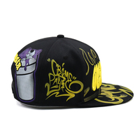Gorra de Béisbol con Logotipo Personalizado, Estilo Graffiti Urbano, Impresión a Doble Cara, Hip-Hop, Unisex, Moderna, Visera Plana, para Fiestas al Aire Libre, con Diseño Floral