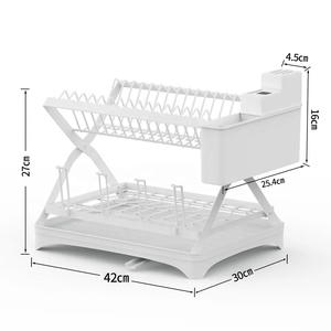 مطبخ متعدد الأغراض صلب أبيض حديث مقاوم للصدأ للتخزين قابل للطي تجفيف - Product Image 2