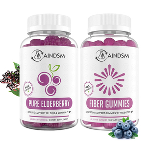 Gomitas de apoyo inmunológico de saúco negro más vendidas con musgo marino Zinc Vitamina C Gummy Candy Dosage - Product Image 1