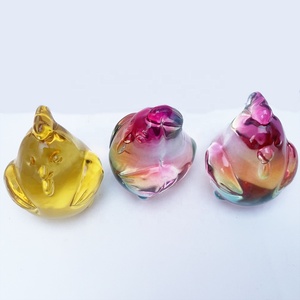 Nouvel Arrivage YearsCrystal Sculpture d'animal en cristal, Coq en verre Liuli 3D, Jaune, 8 cm, Écologique, Poli - Product Image 1