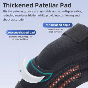 Genouillère de compression personnalisée, confortable, respirante, avec rembourrage en spandex et stabilisateurs latéraux pour la tendinite, l'arthrite, unisexe - Product Image 5