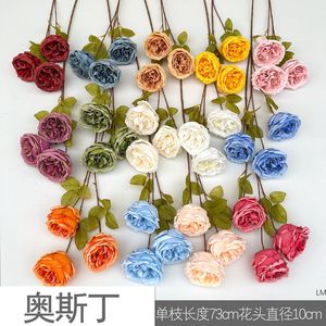 Roses artificielles Austin à 3 têtes, fleurs en soie, décoration de mariage, décoration murale, décoration intérieure, arrangement floral - Product Image 4