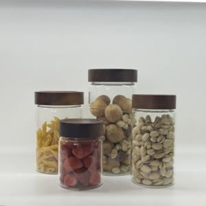 Bán buôn thân thiện với môi Nhà Bếp Đựng thức ăn phụ kiện chủ đề loại <span class=keywords><strong>container</strong></span> cao Borosilicate vòng gia vị nước giải khát lưu trữ Glass <span class=keywords><strong>Jar</strong></span> - Product Image 2