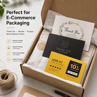 Cartes de remerciement personnalisées avec coupon, en carton, pour emballages de petites entreprises, inserts pour e-commerce, impression de logo, toutes tailles et designs