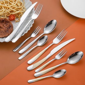 24-Piece Luxury Modern Silver and Gold <strong>Flatware</strong> <strong>Set</strong> Includes Spoons and Forks <strong>with</strong> <strong>Stand</strong> for Party Serving 6 Guests - Product Image 6