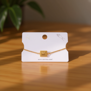 Pulsera de Acero Inoxidable K con Letra Chapada en Oro, Joyería de Moda Unisex, Regalo de Estilo Moderno, 12x14cm - Product Image 2