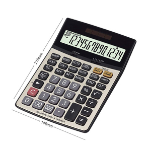 Calculatrice électronique solaire double alimentation en plastique à 14 chiffres avec logo personnalisé pour l'école, le bureau et les finances - Product Image 3