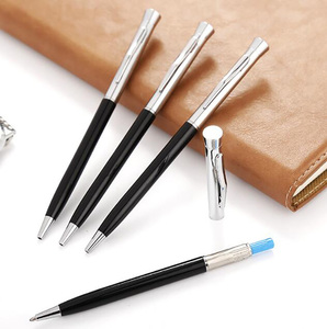 Stylo à bille torsadé mince en vente en gros NM-097 stylo en métal chromé stylo de bureau d'hôtel - Product Image 2