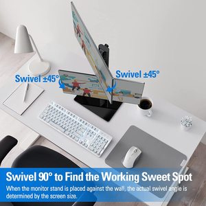 Mountup lên đến 27 inch kép Chiều cao có thể điều chỉnh màn hình đứng 2 màn hình gắn kết - Product Image 2