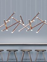 Lustre LED Minimaliste Moderne en Fer Forgé et Aluminium avec Abat-jour en Acrylique pour Salle à Manger, Bar, Comptoir, Éclairage Suspendu