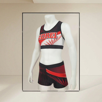 Ensemble de tenues de performance pour filles : Crop top et short pour enfants, idéal pour le ballet, le cheerleading et la danse, en Spandex/Polyester, personnalisable