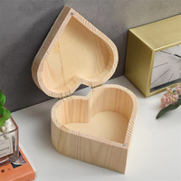 Boîte en bois non finie en forme de cœur, boîte de rangement pour fleurs éternelles, boîte à bijoux en bois, boîte au trésor en bois avec couvercles
