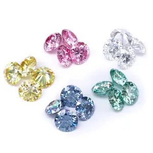 화려한 자연 느슨한 다이아몬드 스톤 원형 매화 꽃 컷 moissanite