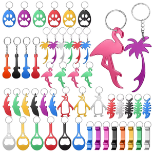 カスタマイズロゴプロモーションミニポータブルLlaveroキーチェーンキーリングポケット金属アルミニウムビール瓶栓抜き - Product Image 3