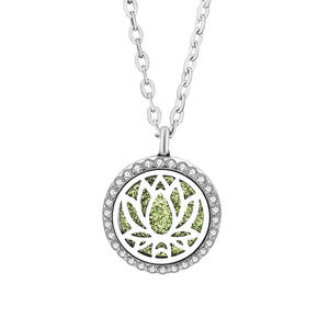 Diamond Round Life Tree Aromatherapy Perfume <b>Essential</b> <b>Oil</b> <b>Diffuser</b> Pendant Necklace - Product Image 3