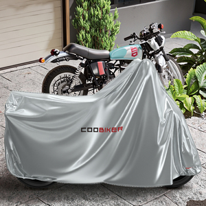 190T argento poliestere resistente Oxford stampato copertura per <span class=keywords><strong>Moto</strong></span> protezione impermeabile per <span class=keywords><strong>Moto</strong></span> protezione protezione contro <span class=keywords><strong>la</strong></span> <span class=keywords><strong>pioggia</strong></span> di sole - Product Image 1