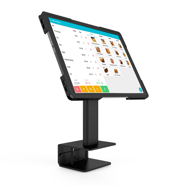 Universal Desk Clamp on Desk Restaurant Checkout Tablet Pos Stand Tablet Kiosk Stand