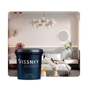 Vissney อาคารภายในและภายนอกพลาสติกอิมัลชันเคลือบด้านบนกันน้ำสีมันวาวของสีผนัง