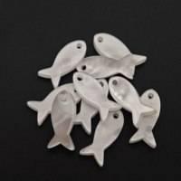 Boutons en résine blancs irréguliers effet poisson, à trou unique, surface nacrée, pour la décoration de sacs et les projets de quilting faits main – Vente chaude