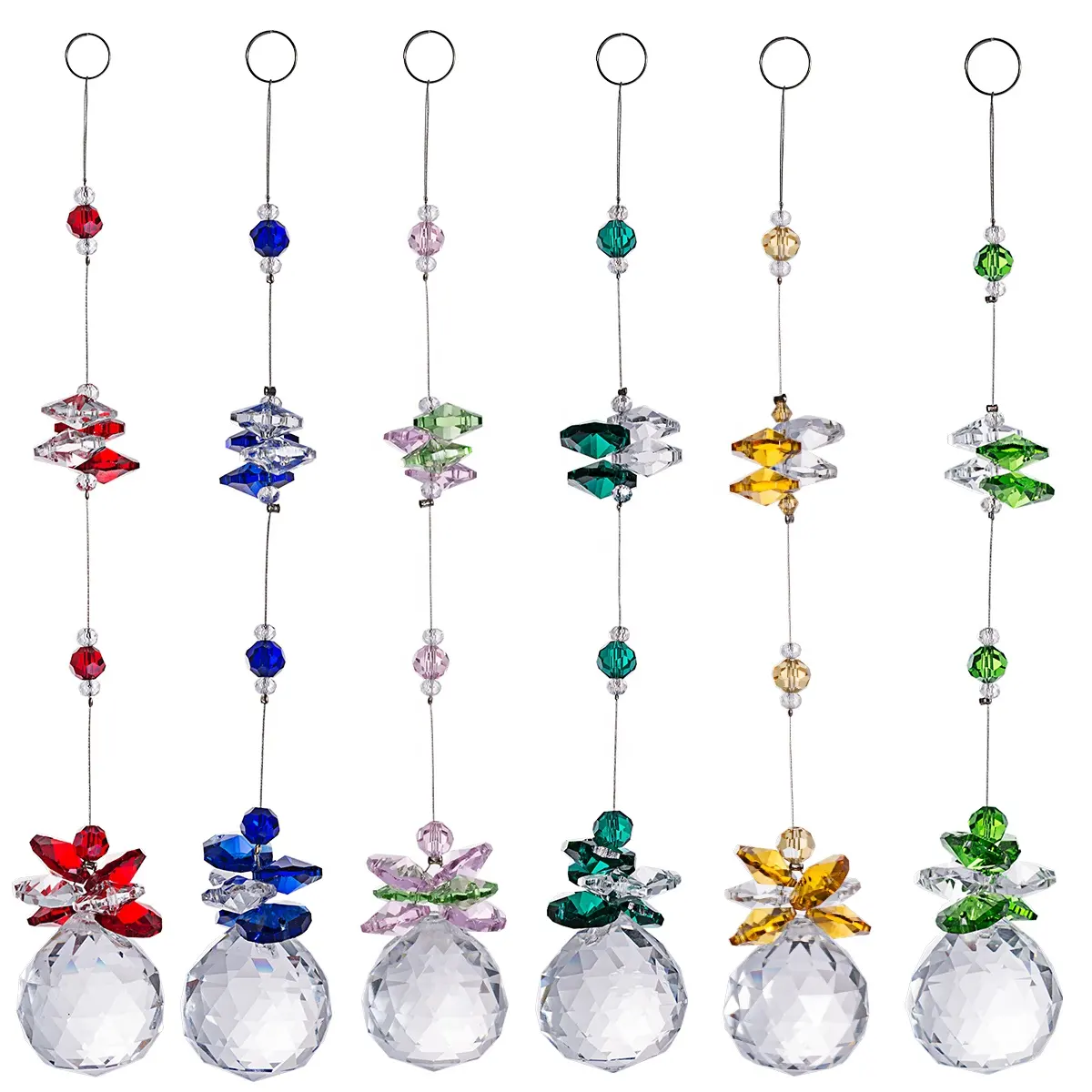 Crystal Window Hanging Chakra Prisms Ball Glass Pendant Garden Light Catchers Christmas Tree Hanging