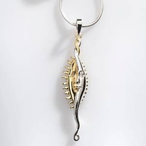 Colliers pendentifs unisexes MECYLIFE en acier inoxydable, simples, en forme de cœur, ronds, carrés, soleil, lune, <span class=keywords><strong>smiley</strong></span> - Product Image 4