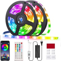 Bande lumineuse LED RGB 5M 10M 12V 5050 SMD 60 LED/m avec télécommande, guirlandes lumineuses intelligentes découpables