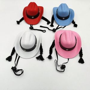หมวกคาวบอยขนาดเล็กสำหรับตุ๊กตาปาร์ตี้วันเกิดสัตว์เลี้ยงสไตล์ตะวันตก - Product Image 2