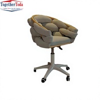 Chaise de maquillage pivotante haut de gamme avec cadre métallique, réglable en hauteur, dossier et accoudoirs, pour chambre de fille à usage domestique