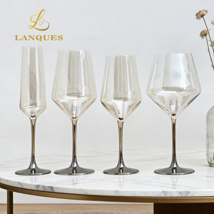 Verres à vin Lanques dorés de style européen, durables et compatibles lave-vaisselle, pour vin rouge, <span class=keywords><strong>Bordeaux</strong></span>, maison, hôtel, événements et mariages - Product Image 4