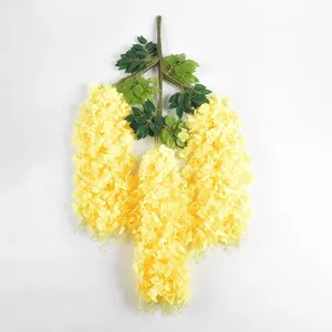 ดอกวิสทีเรียสีม่วงทำมือจากผ้าไหม 3 กิ่ง ยาว 110 ซม. ของตกแต่งแขวนประดับบ้าน สวน สำหรับวันขอบคุณพระเจ้า - Product Image 6