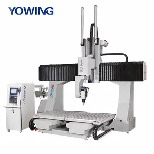 Mesin CNC router meja bergerak 5 sumbu besar, mesin penggilingan CNC