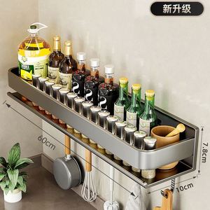 <b>Kitchen</b> Storage <b>Rack</b> - Wall Mounted Spice <b>Rack</b> with Cutlery <b>Rack</b>, Saving Space and Storing Seasonings and Cooking Tools - Product Image 2