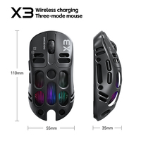 Souris de jeu sans fil T-WOLF X3 programmable 2,4 GHz, souris sans fil BT 12000 DPI 6D pour e-sport, souris d'ordinateur avec trou de charge, souris ergonomique