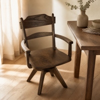 Chaise de salle à manger pivotante à 360 degrés en chêne rouge massif moderne, fauteuil en bois pour salle à manger, chambre d'hôtel, mobilier en bois massif