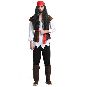 TV Movie <strong>Costumes</strong> Party <strong>Men</strong> Women Pirate <strong>Costume</strong> Buccaneer Cosplay Halloween Package Polyester ODM Service Adult Black - Product Image 6