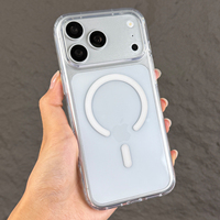Funda Magnética Transparente de Lujo para iPhone 18 17 16 15 Pro Max, Carcasa Trasera Antigolpes de TPU y PC, Accesorios para Teléfono Móvil